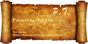Pacsolay Tullia névjegykártya